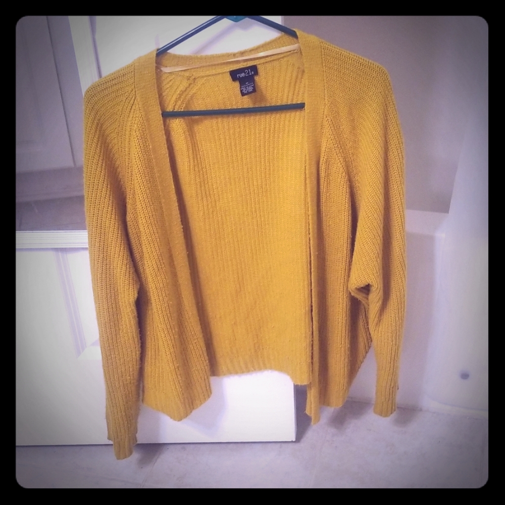 Yellow cardigan